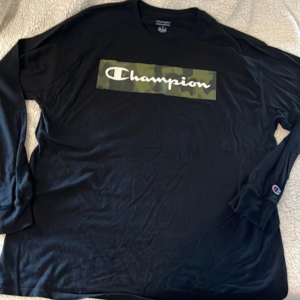Champion Long Sleeve Black Shirt. Size 2XL.